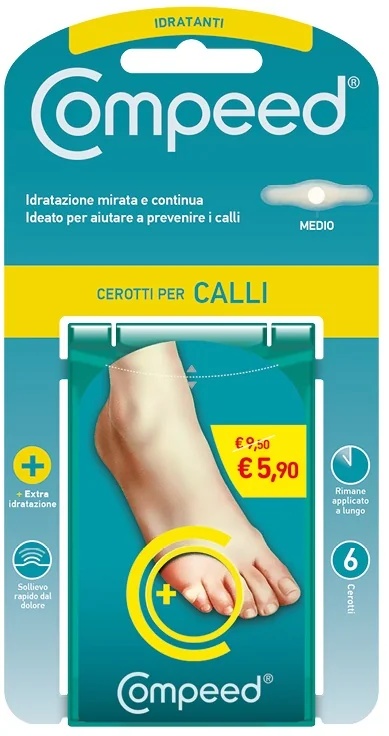 Compeed hydraterende eeltpasta's, 6 stuks per verpakking.