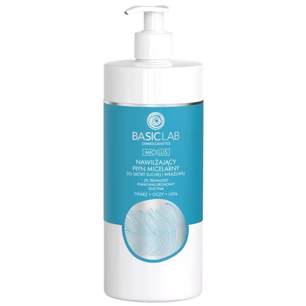 Agua micelar BasicLab para piel seca y sensible 500 ml
