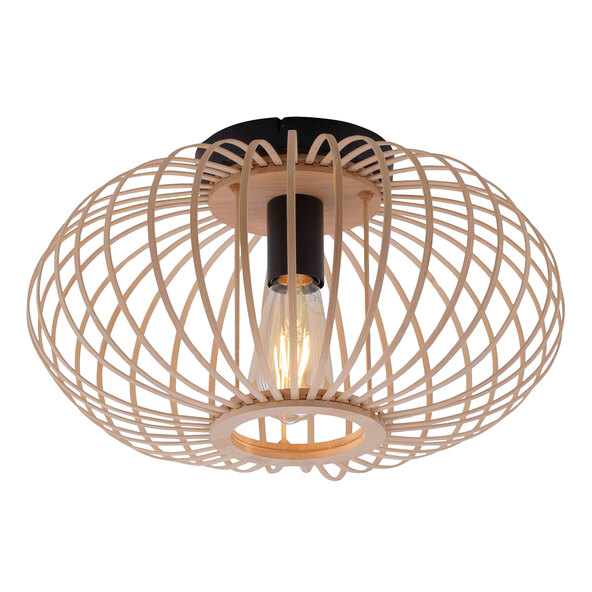 Ceiling light RACOON E27, Ø 40 cm, natural wood