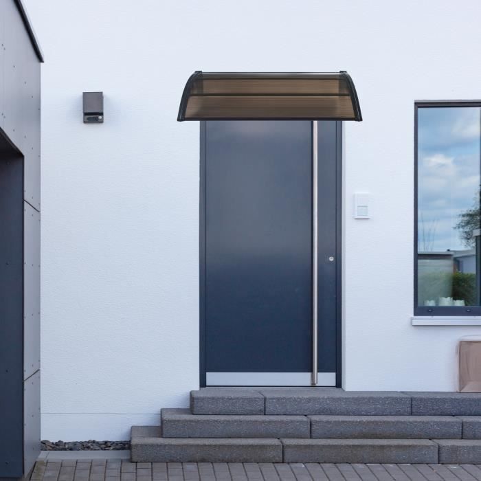 Marquesina para puerta de entrada - EN.CASA - Mellerud - Marrón - Aluminio - Policarbonato