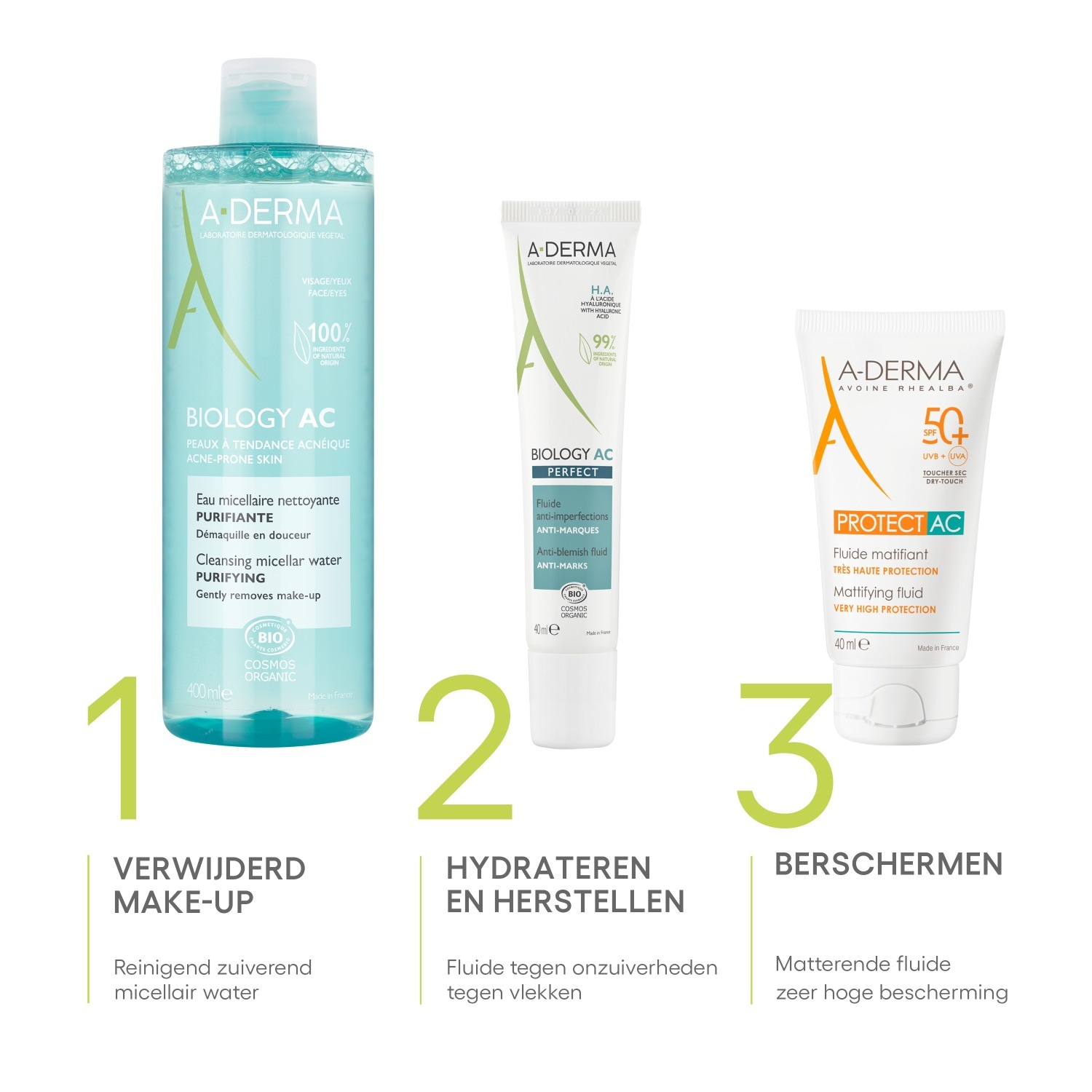 A-DERMA čistilna voda Biology AC čistilna voda - 400 ml