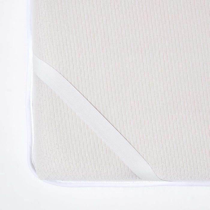 Surmatelas en coton - HOMESCAPES - 90x190 cm - Garnissage polyester 500g/m² - Hypoallergénique - Lavable en machine