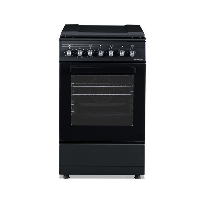 Cocina de gas Schneider SCCG54C-BM, color negro mate.