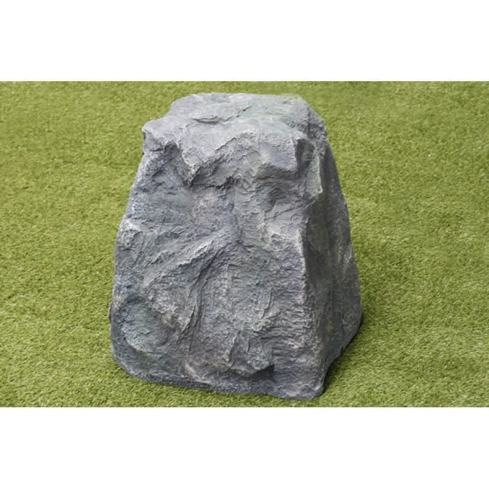 Decoração de jardim - ARNUSA - Rocha artificial 60x50 cm - Cinza granito - Poliresina
