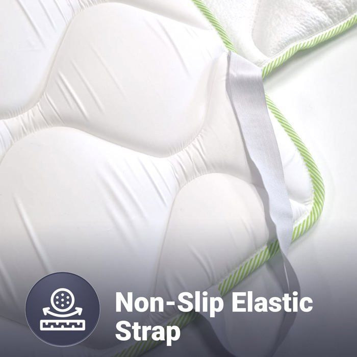 The White Stone Surmatelas Rafraîchissant 80x200 cm avec Élastiques | Correcteur de Matelas avec Technologie Cooler | Hauteur 4 cm