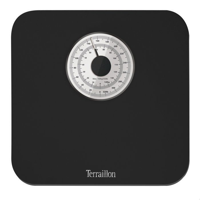 Bilancia meccanica da bagno - Terraillon - NERO NAUTICO - 150 kg - Incrementi di 1 kg - Robusta - Funzionamento senza batterie