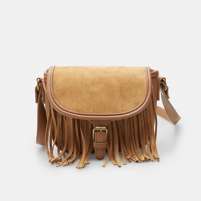 BATA Damska torebka typu crossbody z frędzlami