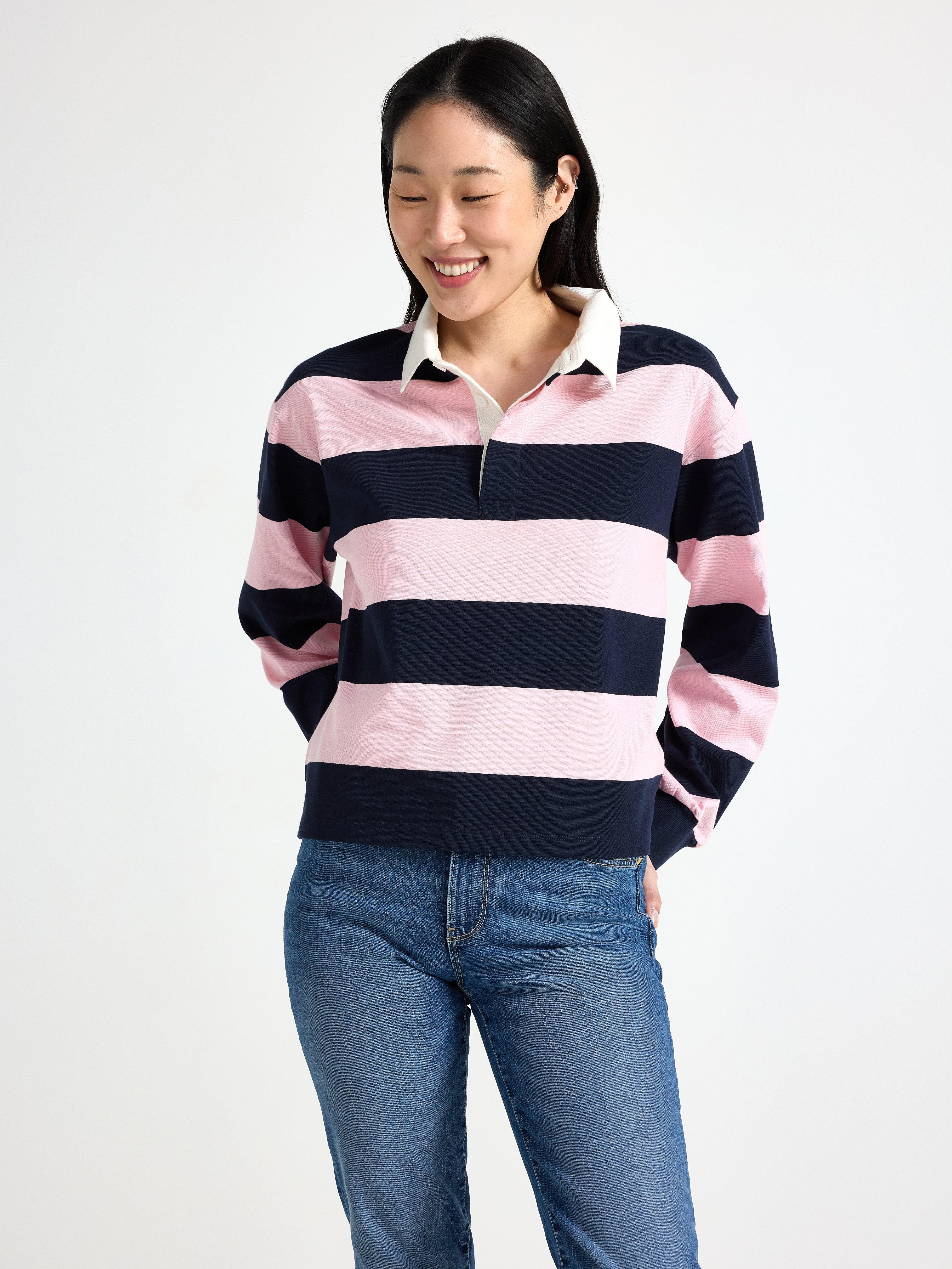 Rugbyskjorte lys rosa