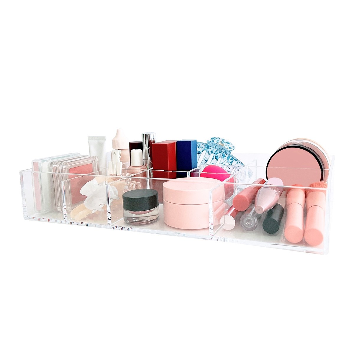 UNIQ Beautycase makiažo ir papuošalų organizatorius – 12 skyrių – permatomas