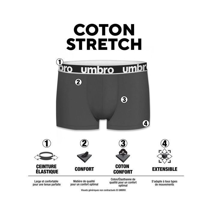 Boxer da uomo Umbro - Neri (confezione da 8)