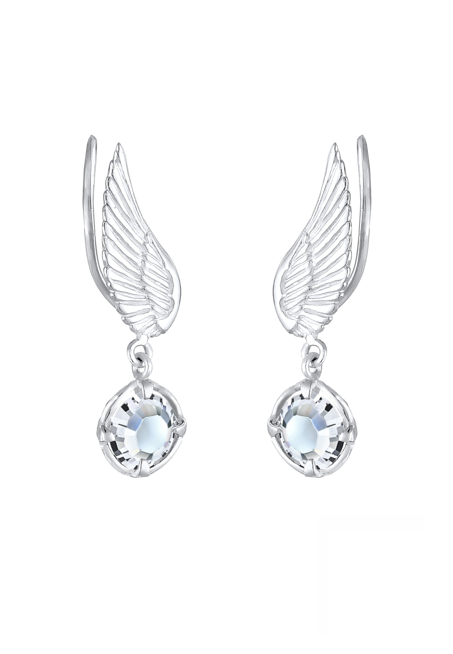 Elli Ailes de Grimpeur d'Oreilles pour Femmes avec Cristaux en Argent Sterling 925