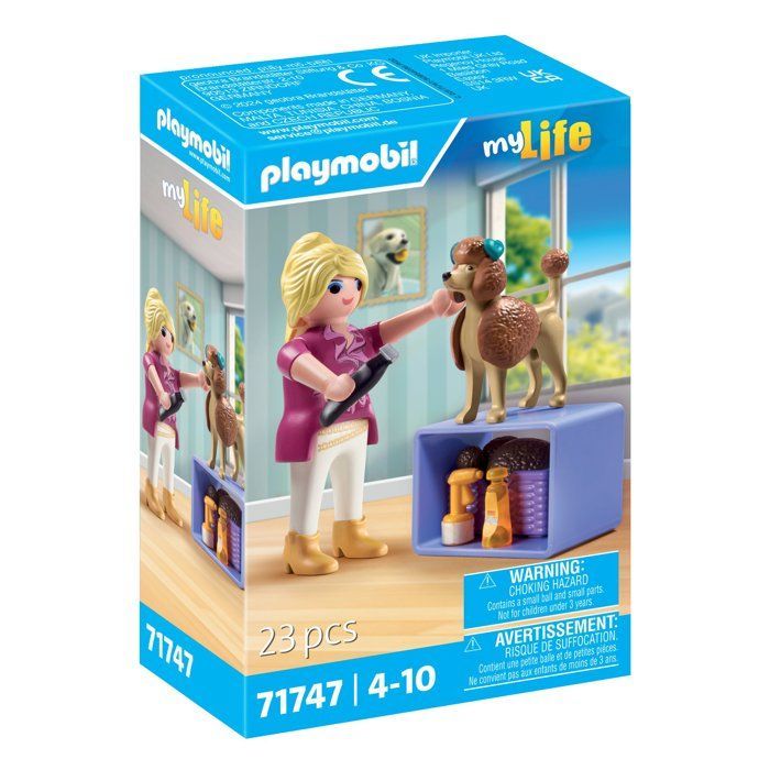 Set Centro Animali Playmobil: Centro di cura per cani (71743) + Toelettatore con barboncino (71747)