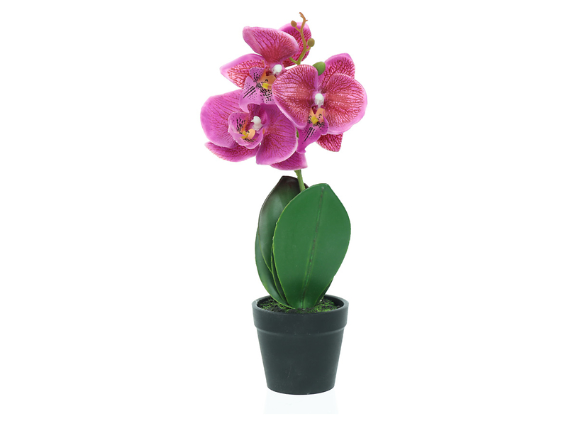 Sztuczna orchidea w doniczce 30 cm różowa