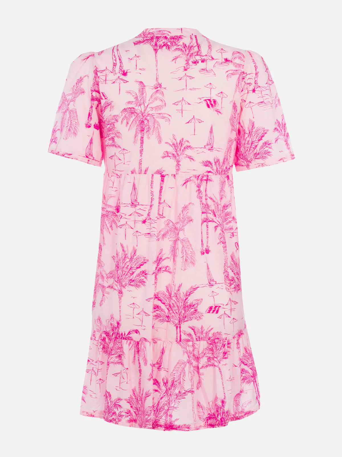 Siara damesjurk van kort katoenvoile met toile de jouy-print