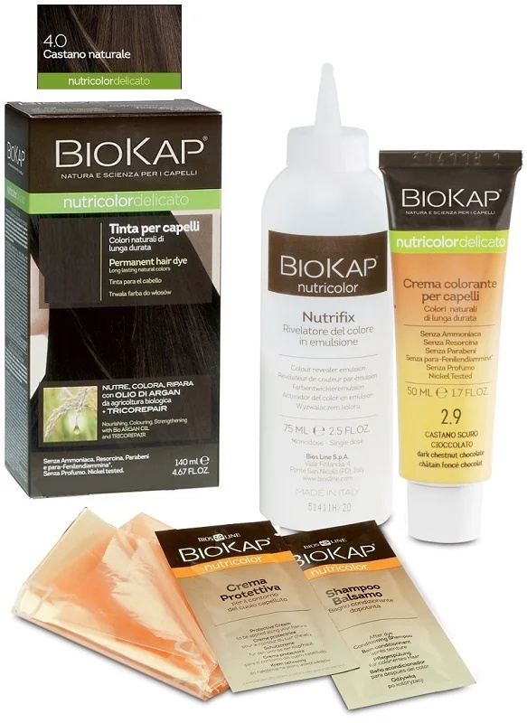 Tintura de cabelo castanho natural BIOKAP Biokap Nutricolor Delicato 4.0
