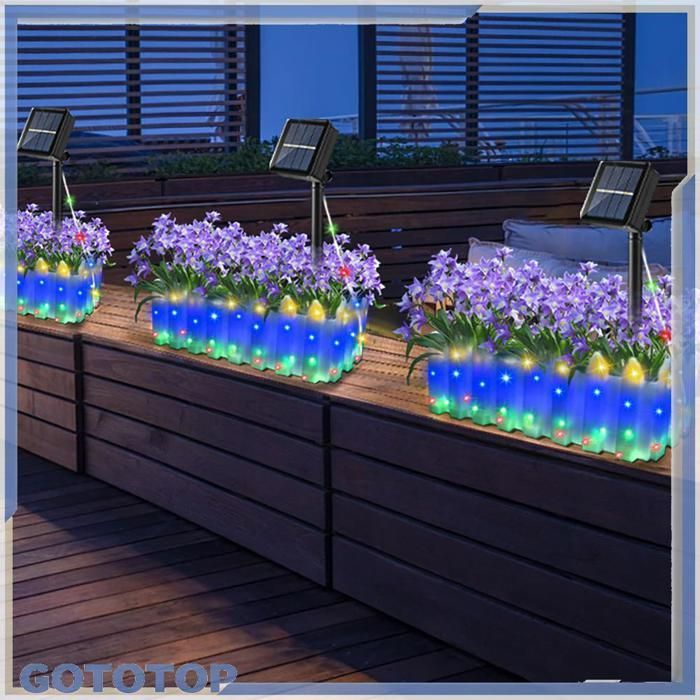GOTOTOP Luci solari per vasi da fiori da esterno Lampada per vasi da fiori Luci solari per vasi da balcone Piscina Pallardo Giallo