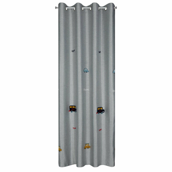 Zasłonka gotowa srebrna 140x250 cm Alvin na kółkach