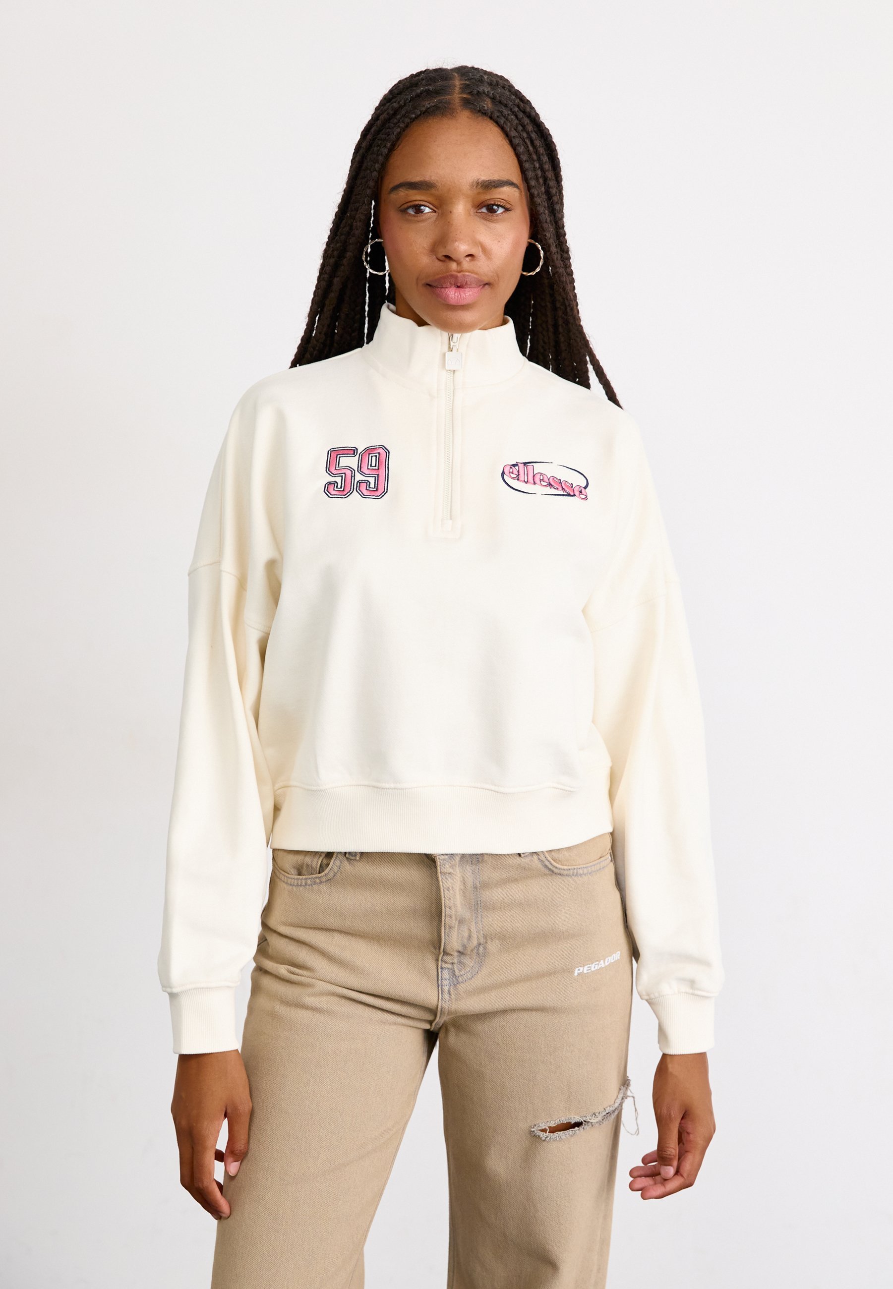 Ellesse CONSTANTA 1/4 ZIP - Sweatshirt - gebroken wit