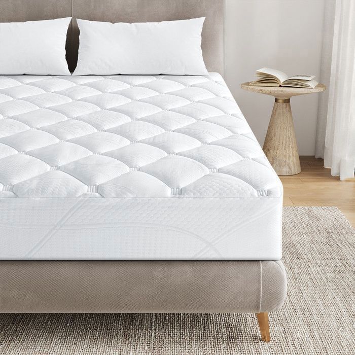 Surmatelas 180x200 cm - INRE, Confort Optimal - Moelleux, Anti-acarien, Respirant - pour Matelas 1 Places - Lavable ,