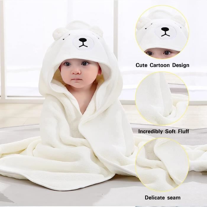 Toalla de baño para bebé con capucha y orejitas adorables, toalla tipo capa para el baño del bebé, capa de baño extra suave y absorbente para el baño del bebé.