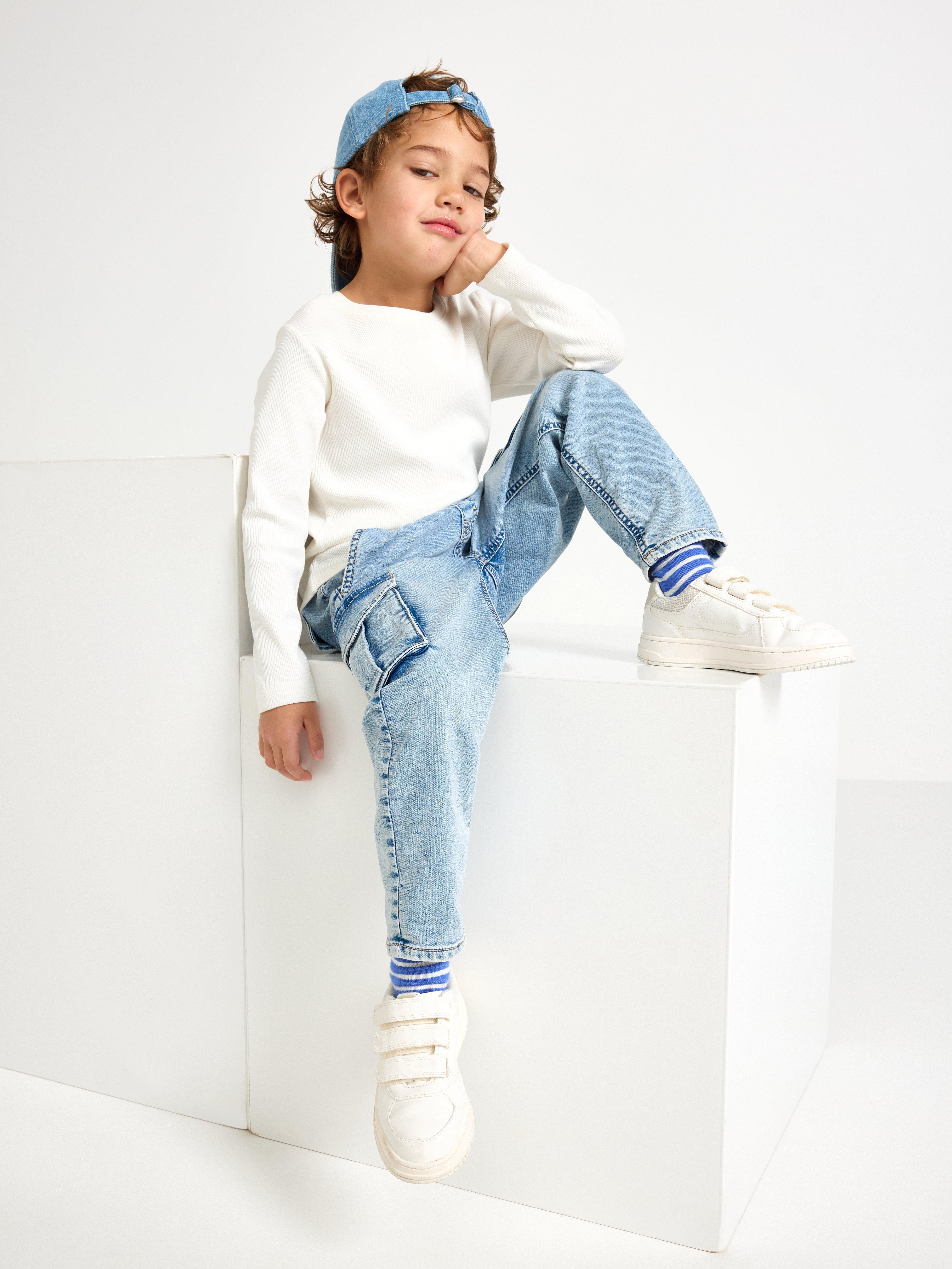 Calça jeans de perna larga WILMER em denim Denim