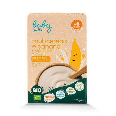 Baby Wells daugiagrūdė košė su bananais 250g 250g