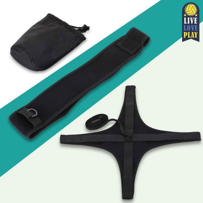 Volleyball and football training equipment, ball rebound aid with adjustable rope and belt