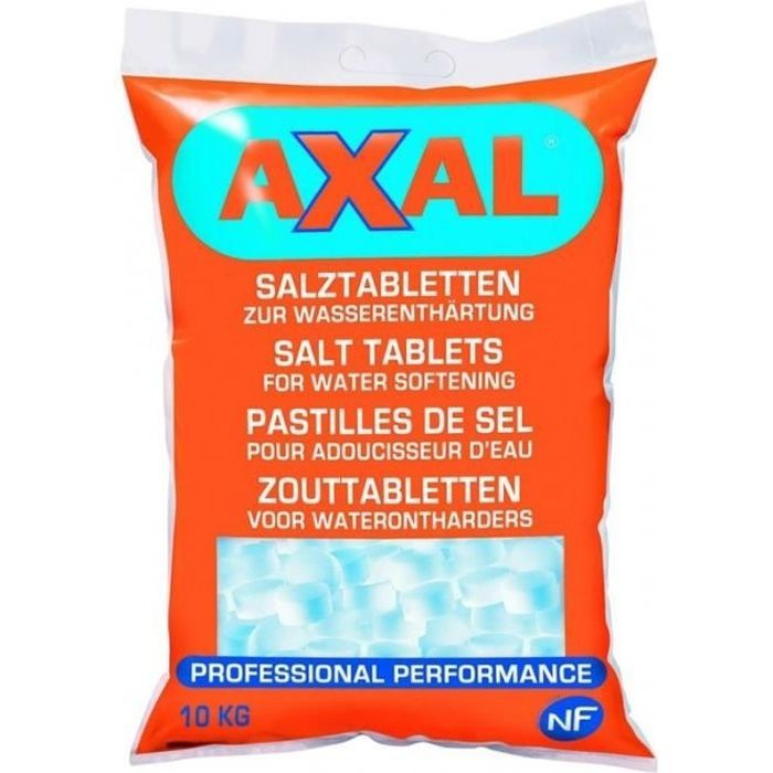 Axal-suolatabletit vedenpehmentimeen, myydyin tuote, 10 kg (2 kpl pakkaus)