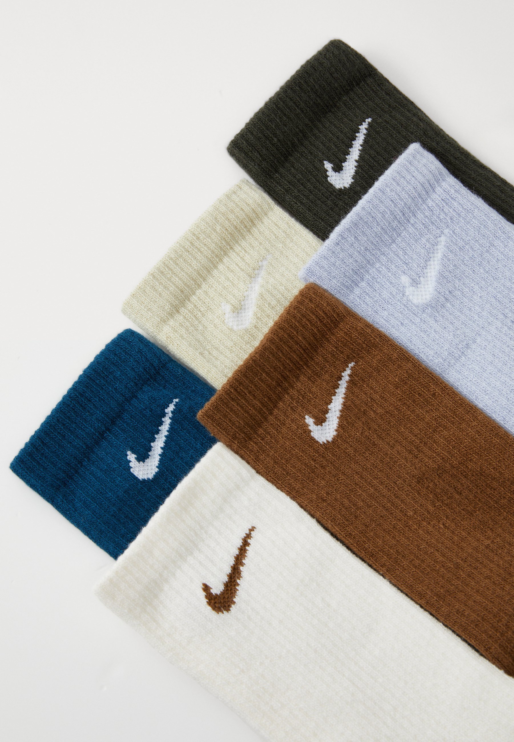 Lot de 6 paires de chaussettes de sport Nike Performance EVERYDAY PLUS CREW unisexe - Blueforce/Sequoia/MosswoodBrown/Ghost/LTKaki/Sail