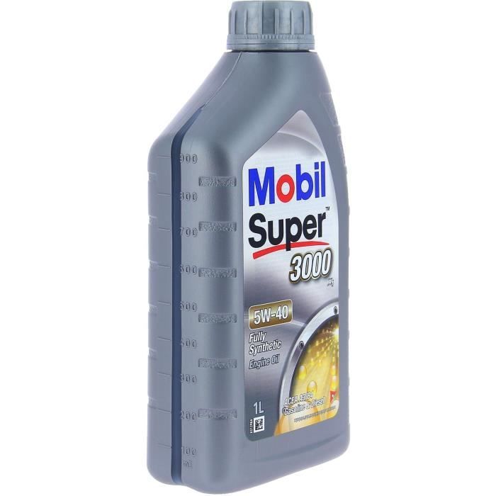 Aceite sintético para motor 5W-40 - MOBIL - Super 3000 X1 - Lata de 1L - Alto rendimiento anticontaminación
