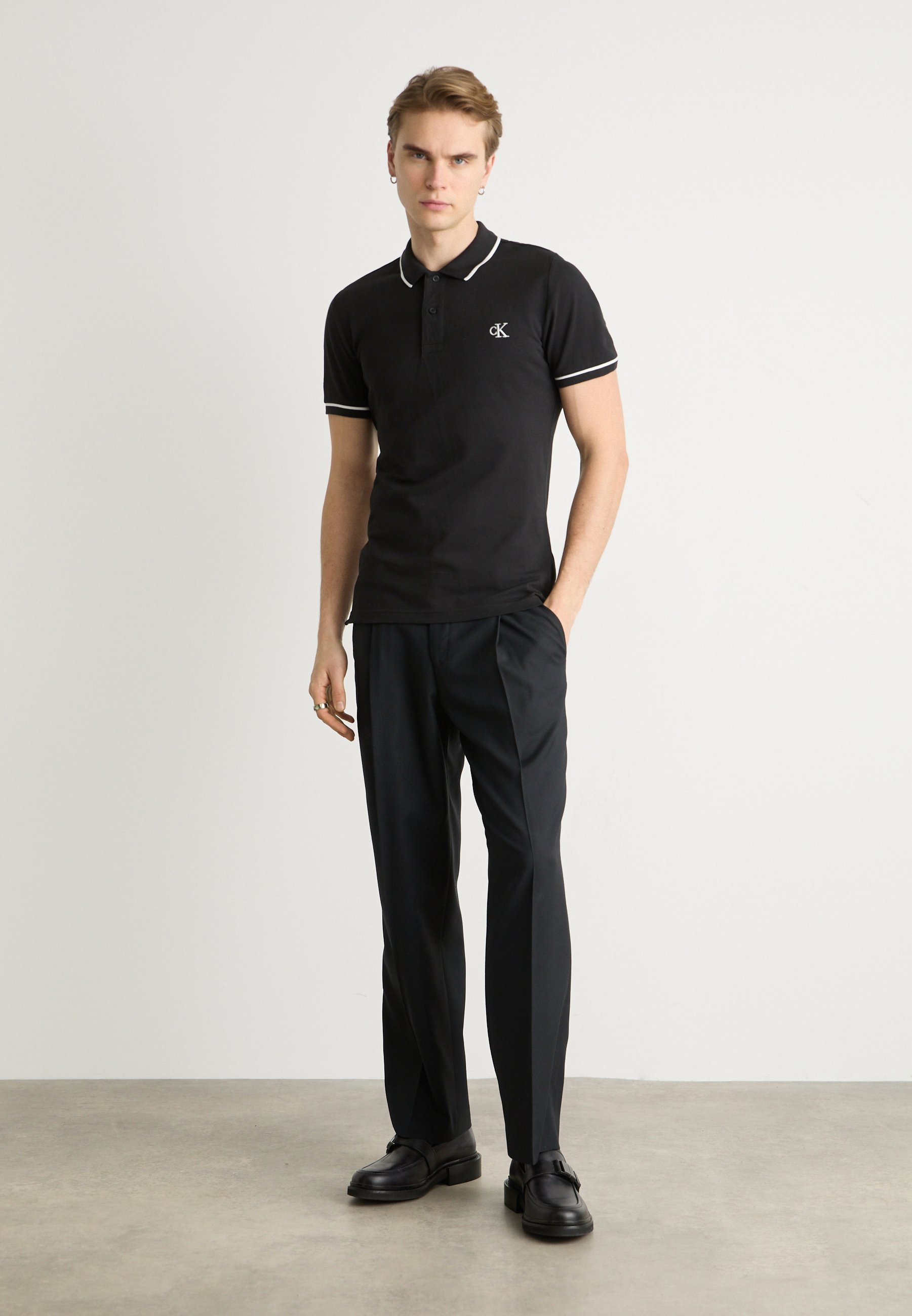 Polo Calvin Klein Jeans TIPPING SLIM - Noir