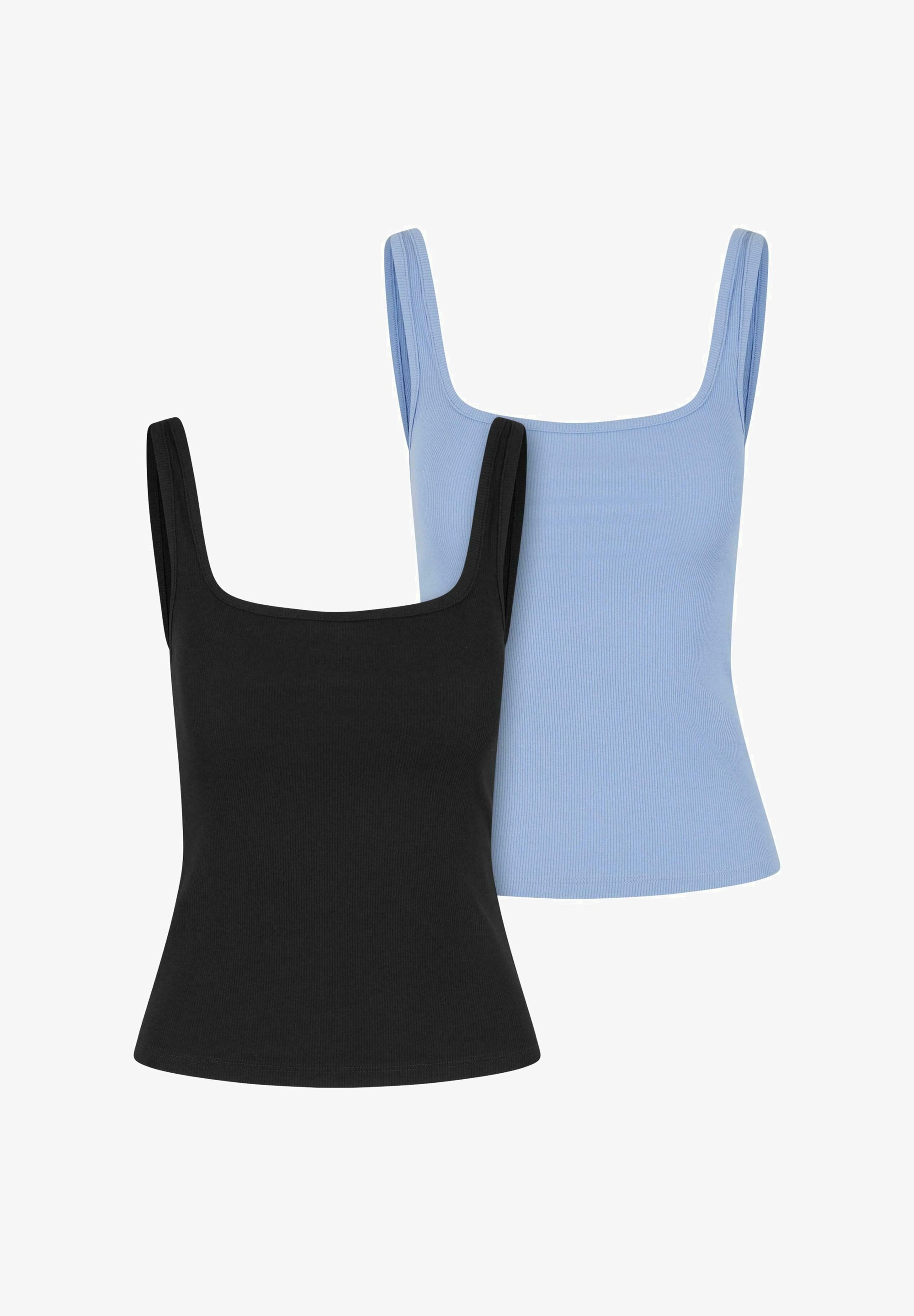 Urban Classics WIDE NECK 2-PACK - Top - zwart poederblauw