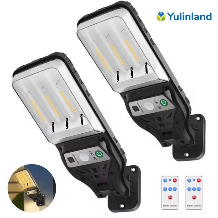 Set di 2 applique da esterno con sensore di movimento, 3 modalità, impermeabili IP65, per pareti esterne, illuminazione stradale, colore nero.