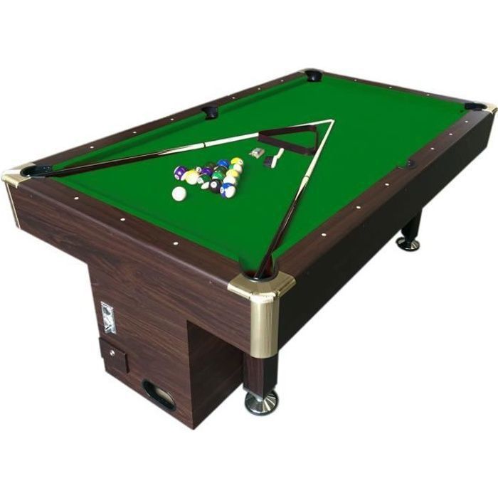 Amerikaanse pooltafel, 8 ft snookertafel met elektronisch muntmechanisme, ZEUS pooltafel, 220 x 110 cm, groen