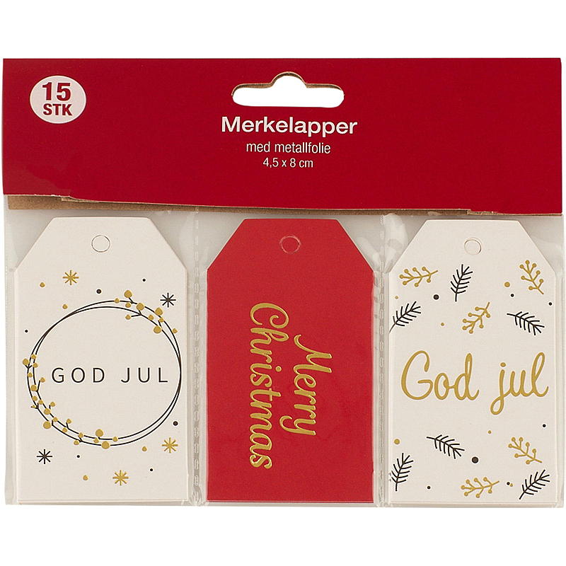 Hem Presentetikett 15-pack Santa Claus Kraft