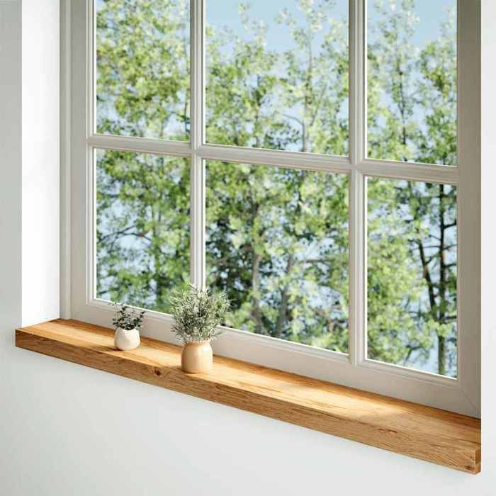 FAF-NEUF* Appuis de fenêtre/Meuble d'exposition 2 pcs - marron clair - bois de chêne massif JUIN91005069