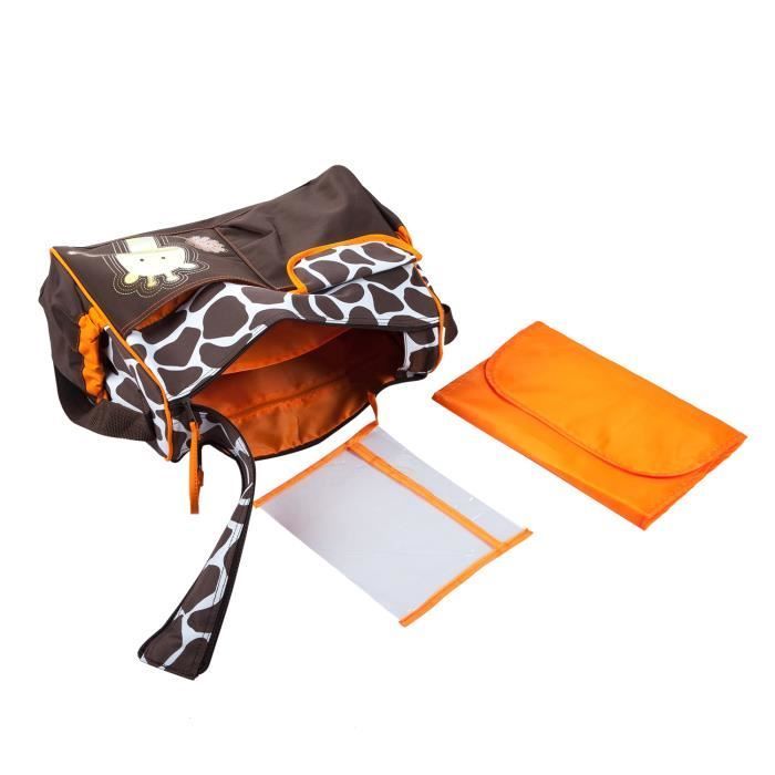 Bolsa para Troca de Fraldas TRIXES - Estampa de Girafa - 7 Bolsos - Alça Ajustável