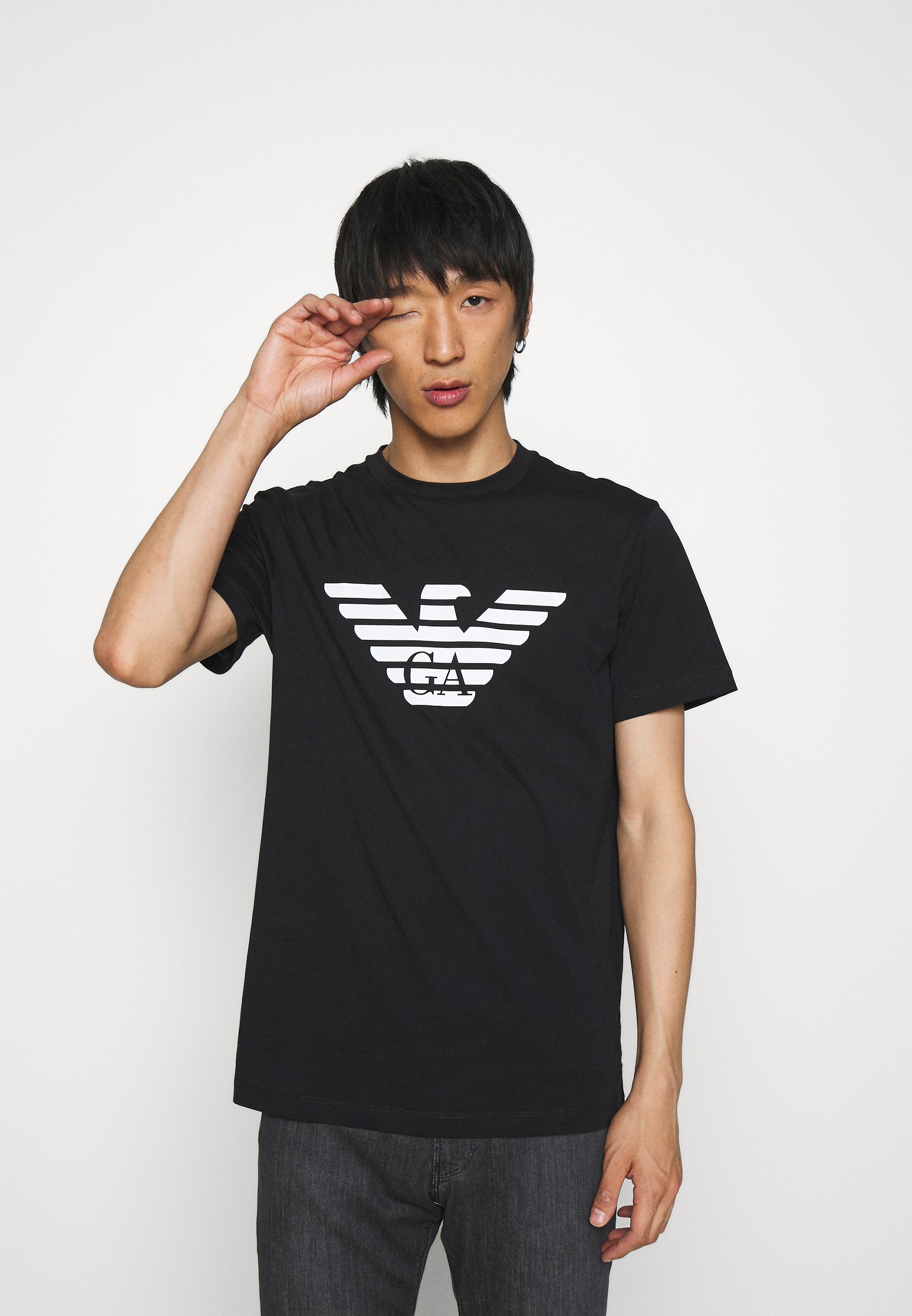 T-shirt stampata Emporio Armani - blu navy