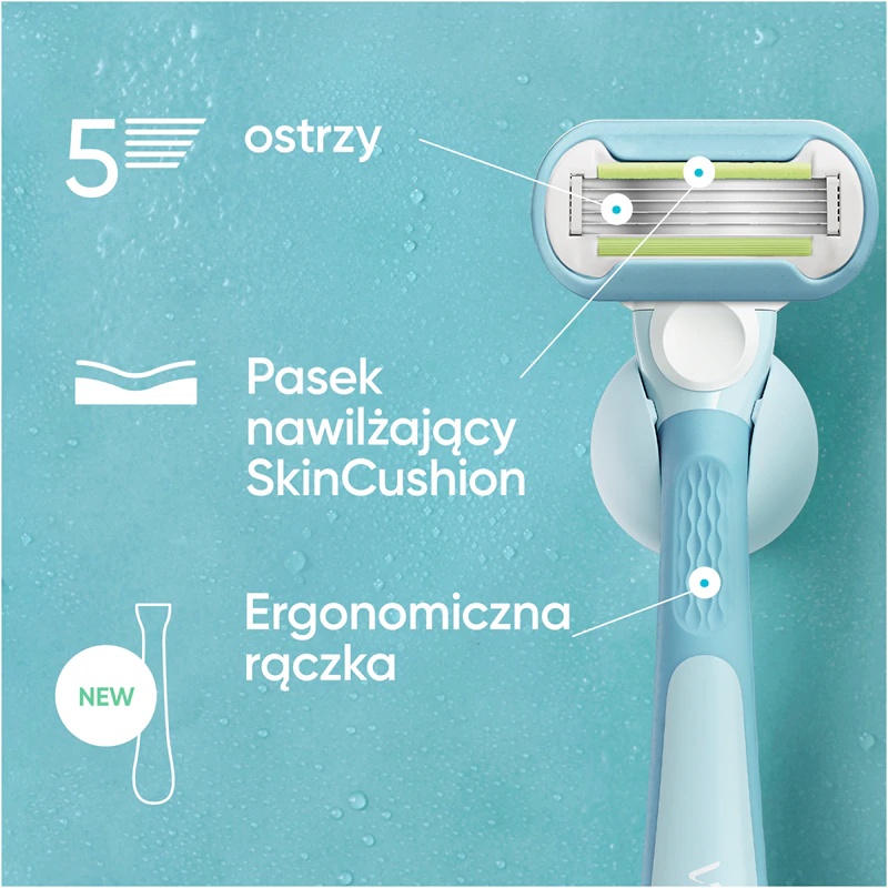 Gillette Venus Extra Smooth sieviešu skuveklis ar dušas turētāju