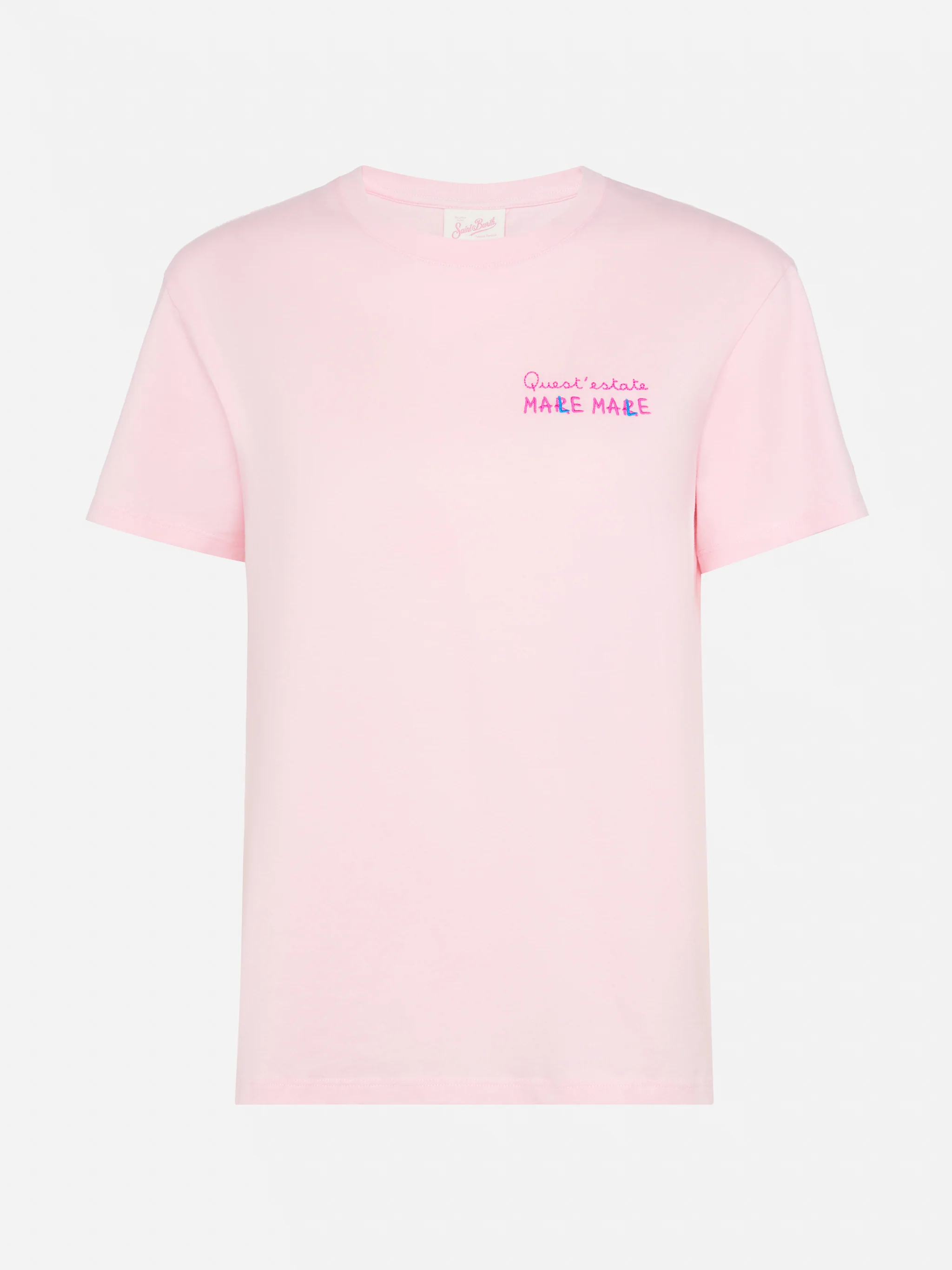 Emilie katoenen T-shirt met Mare Male-borduurwerk