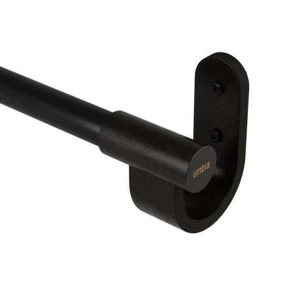 KARNISZ REGULOWANY Bellwood 107-305 cm czarny METAL I DREWNO