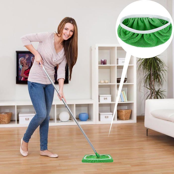 Juego de 4 cabezales de fregona Swiffer - Lavables - Para uso en seco y húmedo - Microfibra - Para la limpieza de suelos