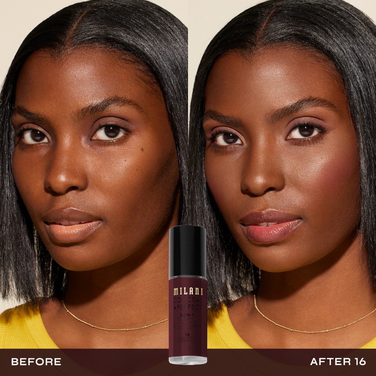 Milani Foundation 2-in-1 korektors + - 30 ml