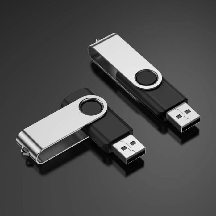 Clé USB 2.0 - NOIR - 128 Go - Stockage Rotation Disque Mémoire Stick