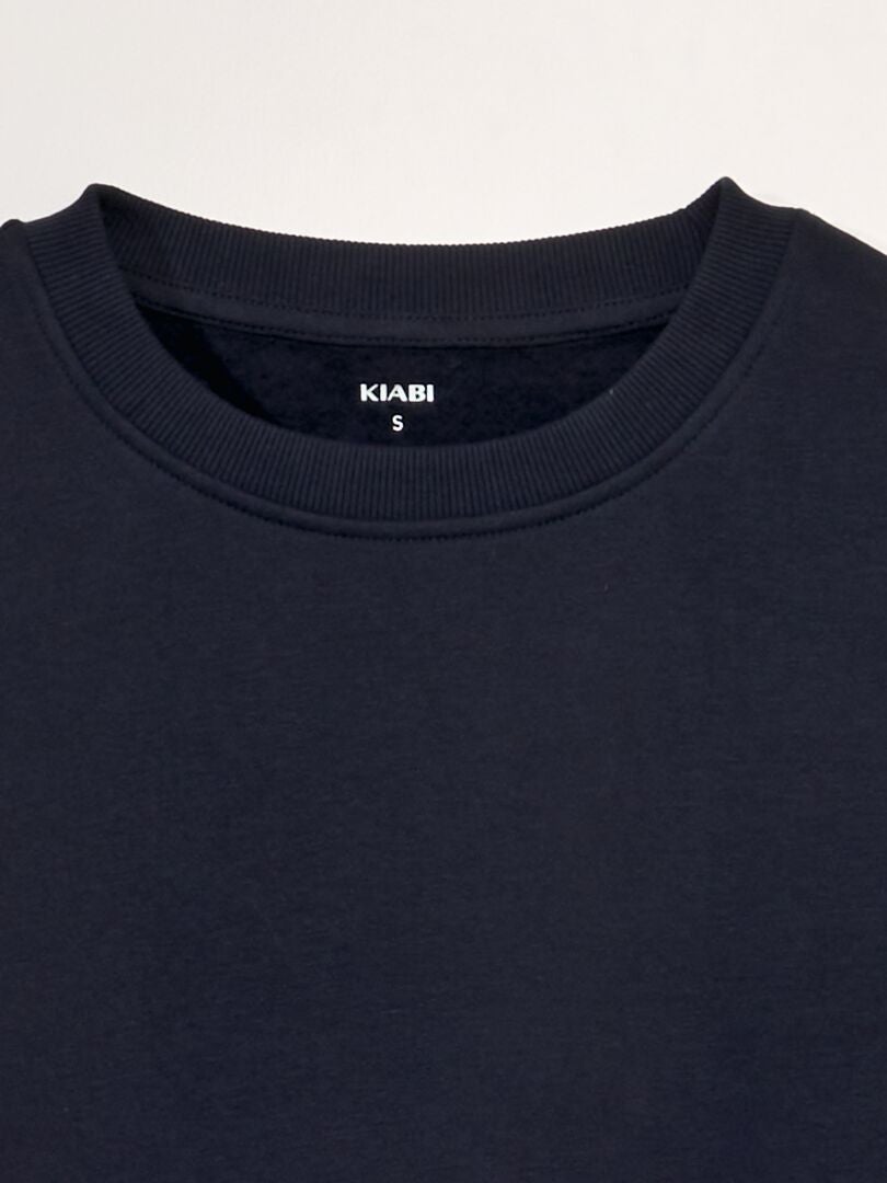 Sweatshirt met ronde hals - BLAUW