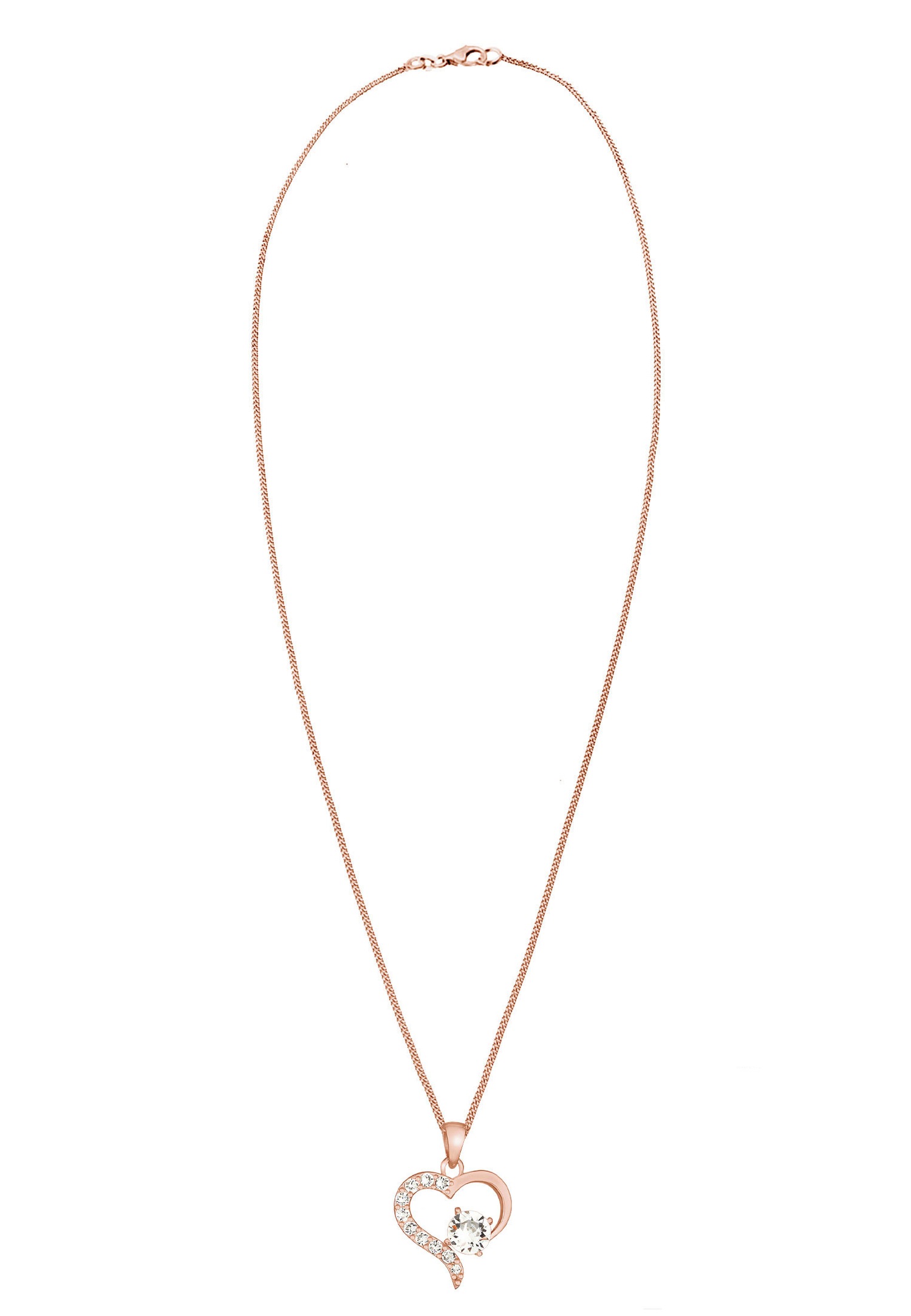 Elli Femmes cœur amour avec cristaux en argent sterling 925