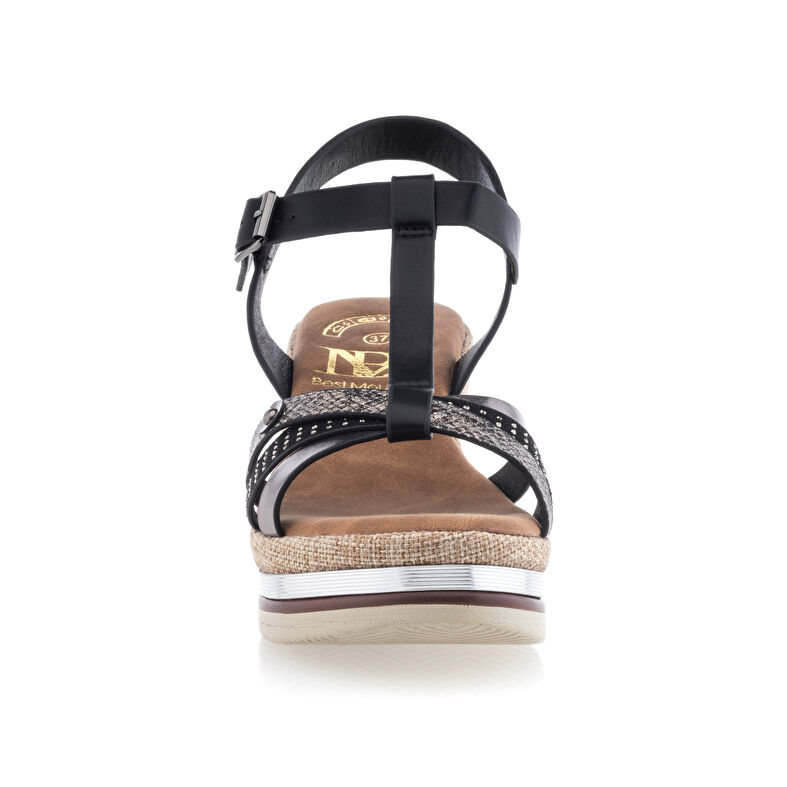 Sandalias negras para mujer / Zapatos de punta abierta