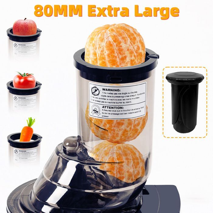 Fruit and Vegetable Juicer - BPA Free - 95% Juice Yield - 80mm Wide Feed Chute - 250W - Navy Blue