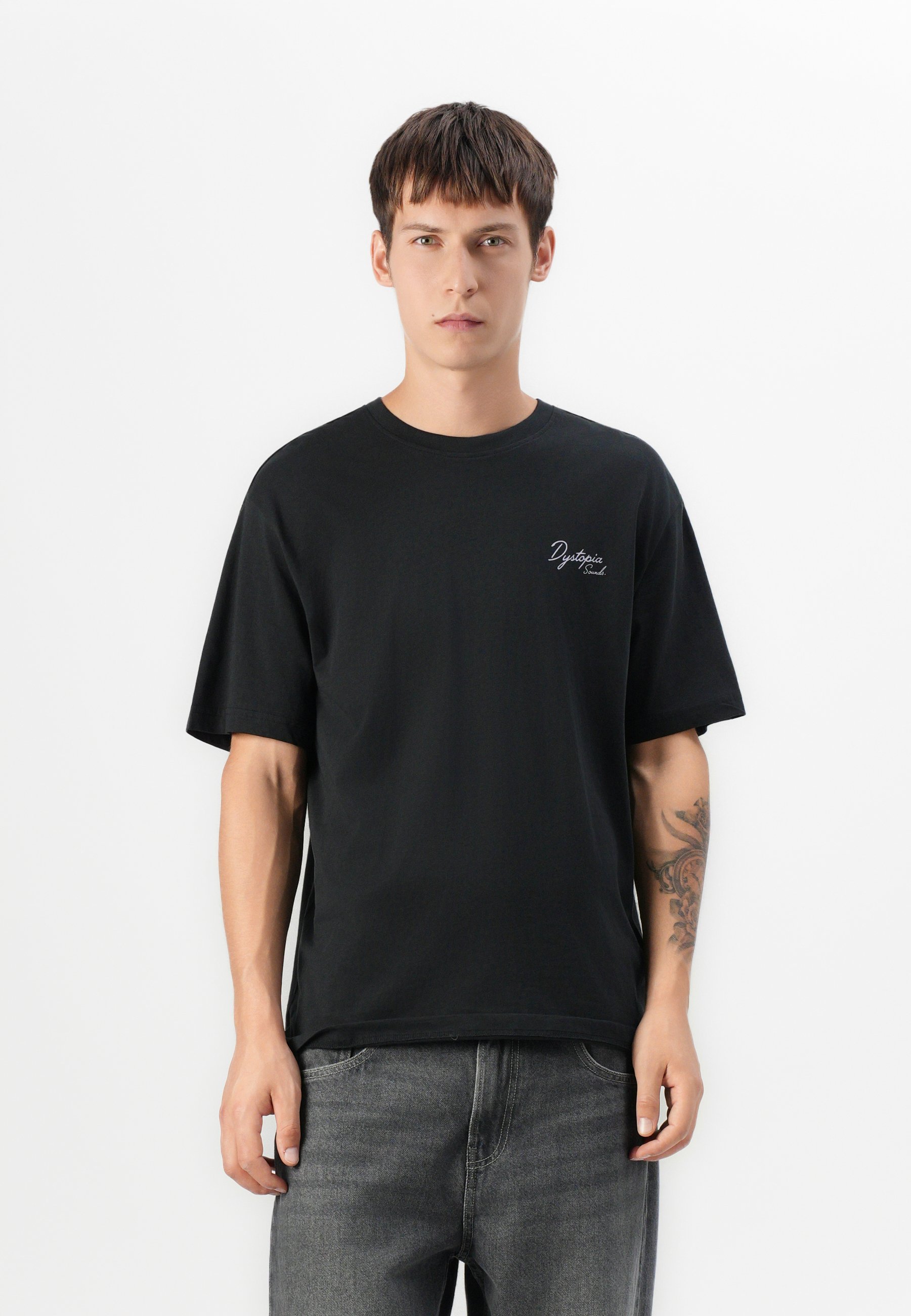 Only & Sons ONSFRED DYSTOPIA T-shirt - T-shirt met print - gitzwart