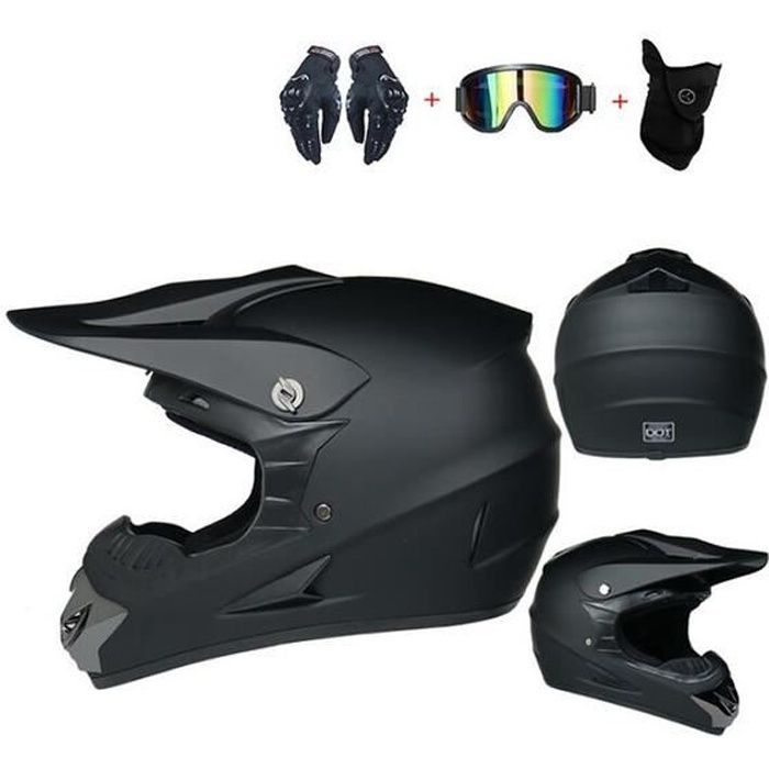 3-piece gift set: motorcycle helmet, off-road helmet, black.
